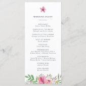 Waterverf Floral Wedding Ceremony Programmakaart (Achterkant)