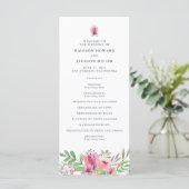 Waterverf Floral Wedding Ceremony Programmakaart (Staand voorkant)