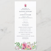 Waterverf Floral Wedding Ceremony Programmakaart (Voorkant)