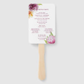 Waterverf Floral Wedding Ceremony Programme Handwaaier (Achterkant)
