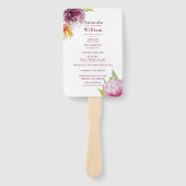 Waterverf Floral Wedding Ceremony Programme Handwaaier (Voorkant)
