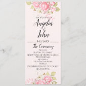 Waterverf Floral Wedding Cermony Programmakaart (Voorkant)