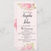 Waterverf Floral Wedding Cermony Programmakaart (Voorkant / Achterkant)