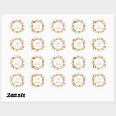 Waterverf Floral Wedding Classic Ro Ronde Sticker (Vel)