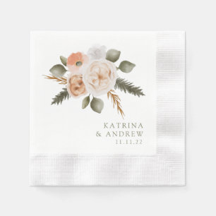 Waterverf Floral Wedding Cocktail Napkins Servet