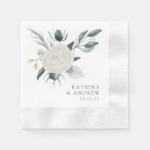 Waterverf Floral Wedding Cocktail Napkins