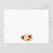 Waterverf Floral Wedding Details Briefkaart (Achterkant)