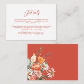 Waterverf Floral Wedding Details Enclosure Kaart (Voorkant / Achterkant)