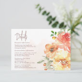 Waterverf Floral Wedding Details Enclosure Kaart (Staand voorkant)