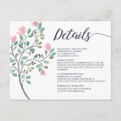 Waterverf Floral Wedding Details Informatiekaartje (Voorkant)