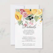 Waterverf Floral Wedding Details Kaart (Voorkant)