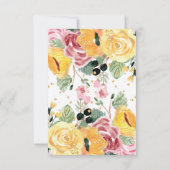 Waterverf Floral Wedding Details Kaart (Achterkant)