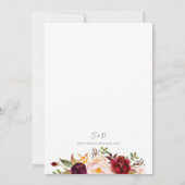Waterverf Floral Wedding door Bourgogne Kaart (Achterkant)
