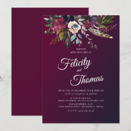 Waterverf Floral Wedding door Bourgogne Kaart
