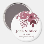 Waterverf Floral Wedding door Bourgogne Magneet (Voorkant / Achterkant)