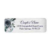 Waterverf Floral Wedding door Navy Blue Boho Etiket (Voorkant)