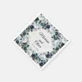 Waterverf Floral Wedding door Navy Blue Boho Servet (Hoek)