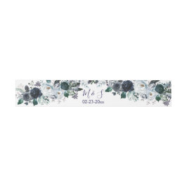 Waterverf Floral Wedding door Navy Blue Boho Uitnodigingen Wikkel