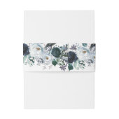 Waterverf Floral Wedding door Navy Blue Boho Uitnodigingen Wikkel (Achterkant Voorbeeld)