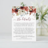 Waterverf Floral Wedding Enclosure Car Informatiekaartje (Staand voorkant)