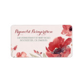 Waterverf Floral Wedding Etiket (Voorkant)
