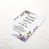 Waterverf Floral Wedding Folie in de zomertuin Folie Uitnodiging (Gedraaid)