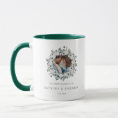 Waterverf Floral Wedding Foto Mok (Links)