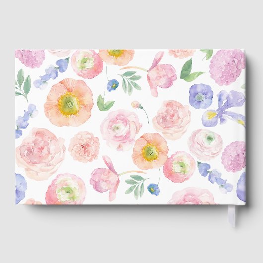 Waterverf Floral Wedding Gastenboek (Achterkant)