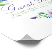 Waterverf Floral Wedding Guestbook Poster (Hoek)