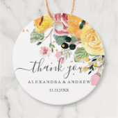 Waterverf Floral Wedding Hartelijk dank Bedankjes Labels (Voorkant)