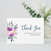 Waterverf Floral Wedding Hartelijk dank Bedankkaart (Staand voorkant)