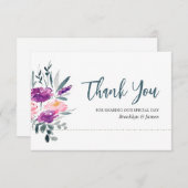 Waterverf Floral Wedding Hartelijk dank Bedankkaart (Voorkant / Achterkant)