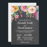 Waterverf Floral Wedding Invitation Chalkboard Kaart<br><div class="desc">Waterverf Floral Wedding Invitation. Floral Flowers en Chalkboard Black and White Background Afdrukbaar digitaal. Voor verdere aanpassing,  te klikken gelieve de knoop "van de Aanpassing het"en ons ontwerphulpmiddel te gebruiken om deze sjabloon te wijzigen.</div>