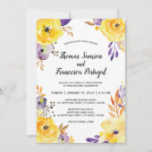 Waterverf Floral Wedding Invitation Kaart (Voorkant)
