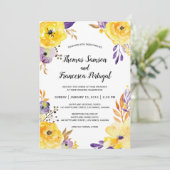 Waterverf Floral Wedding Invitation Kaart (Staand voorkant)