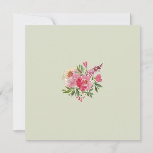 Waterverf Floral Wedding Invitations (Achterkant)