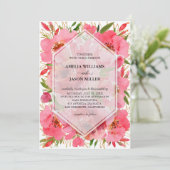Waterverf Floral Wedding Invitations (Staand voorkant)