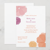 Waterverf Floral Wedding Invitations Kaart (Voorkant / Achterkant)