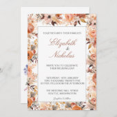 Waterverf Floral Wedding Invitations Kaart (Voorkant / Achterkant)