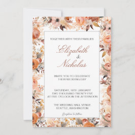 Waterverf Floral Wedding Invitations Kaart