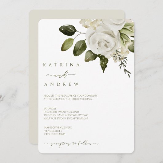 Waterverf Floral Wedding Invitations Save The Date (Voorkant / Achterkant)