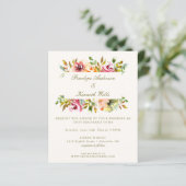 Waterverf Floral Wedding Invite budget Rustige (Staand voorkant)