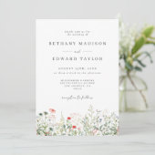 Waterverf Floral Wedding Kaart (Staand voorkant)