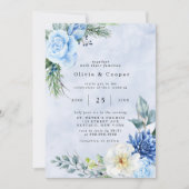 Waterverf Floral Wedding Kaart (Voorkant)