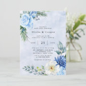 Waterverf Floral Wedding Kaart (Staand voorkant)