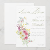 Waterverf Floral Wedding Kaart (Voorkant / Achterkant)