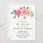Waterverf Floral Wedding Kaart (Voorkant)