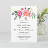 Waterverf Floral Wedding Kaart (Staand voorkant)
