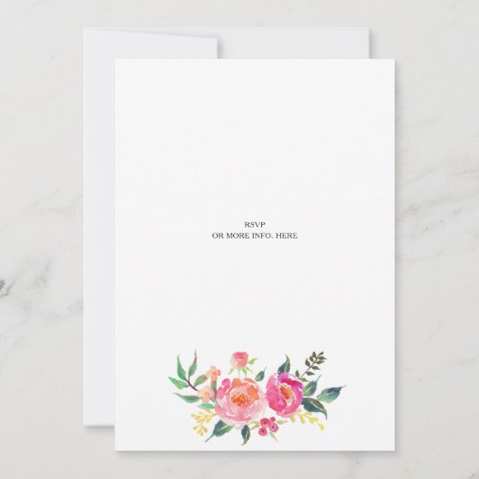 Waterverf Floral Wedding Kaart (Achterkant)