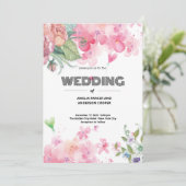 Waterverf Floral Wedding Kaart (Staand voorkant)